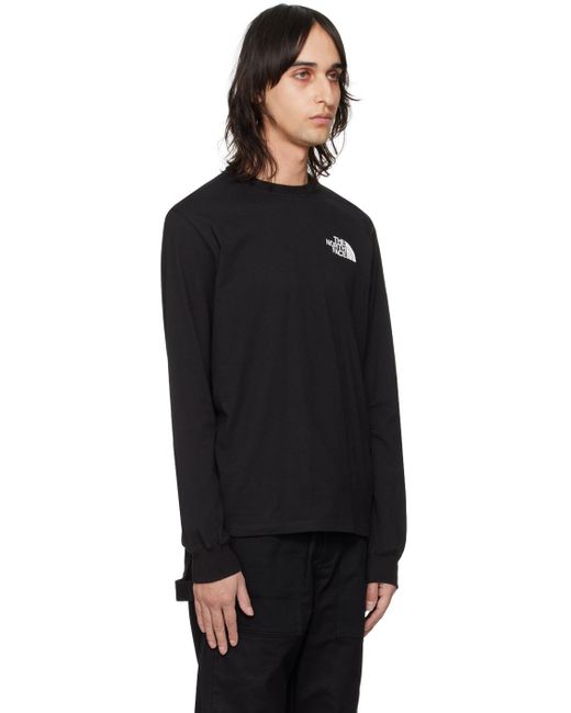 T-shirt à manches longues noir à texte The North Face pour homme en coloris Black
