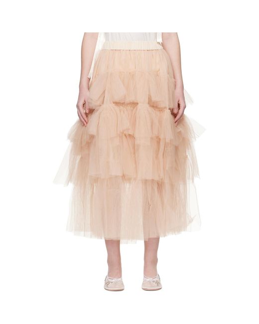 Simone Rocha Natural Tutu Midi Skirt