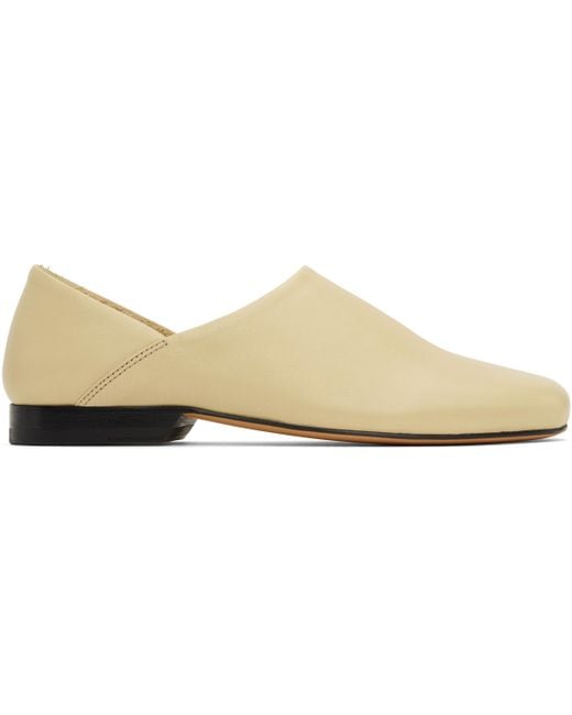 【関税込み】LEMAIRE ベージュ レザー スリッパ Lemaire ベージュ レザー スリッパ ブラック | Lyst