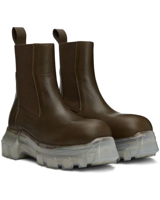 Rick Owens カーキ Porterville Beatle Bozo Tractor チェルシーブーツ Brown