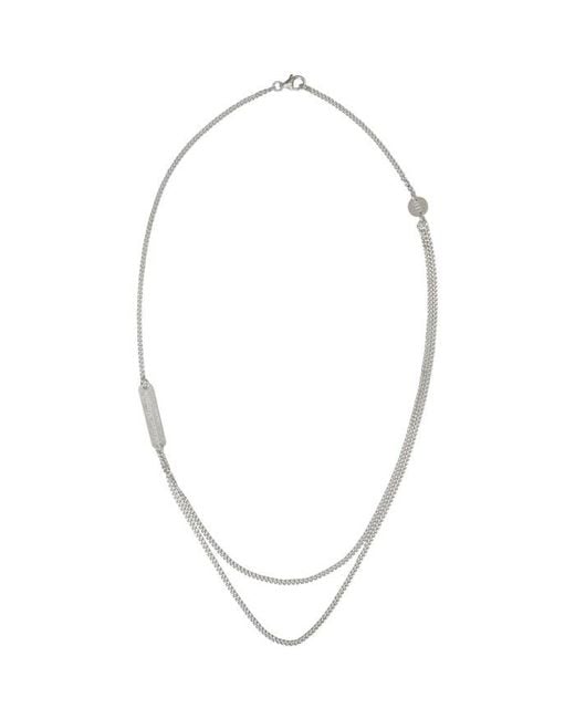 Maison Margiela Metallic Silver Double Chain Necklace for men