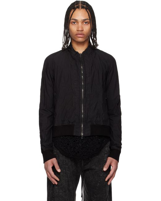Julius Black Seamed Bomber Jacket for men