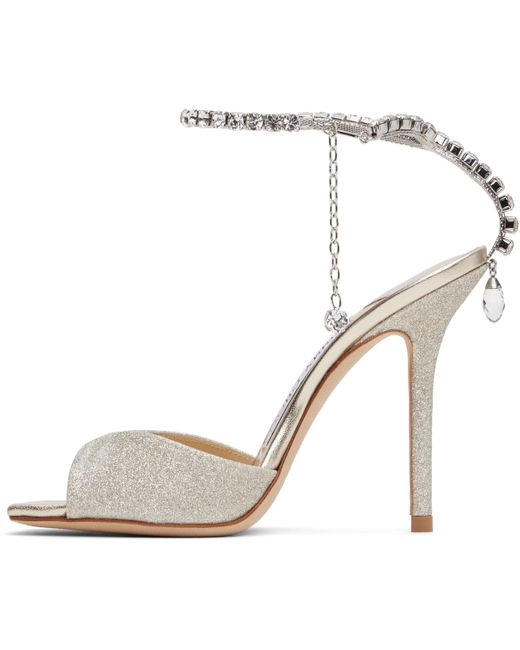 Sandales À Talon Saeda 100 Argentées Jimmy Choo en coloris White
