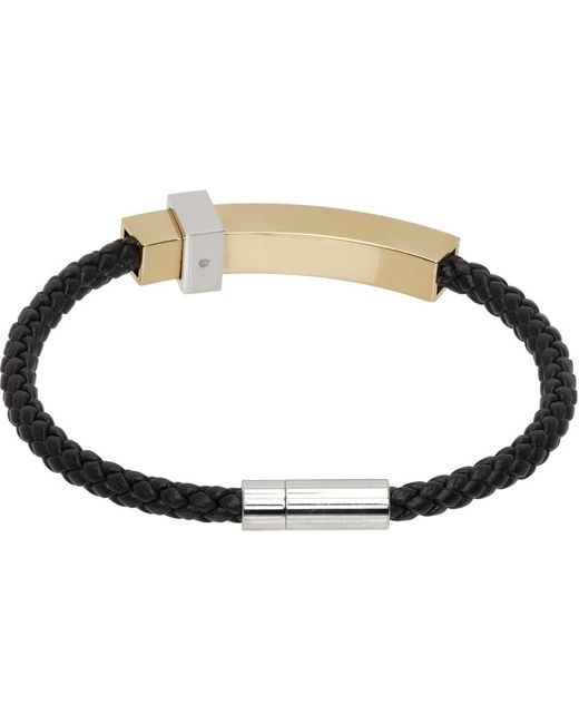 Bracelet jonc tressé noir Ferragamo pour homme en coloris Black