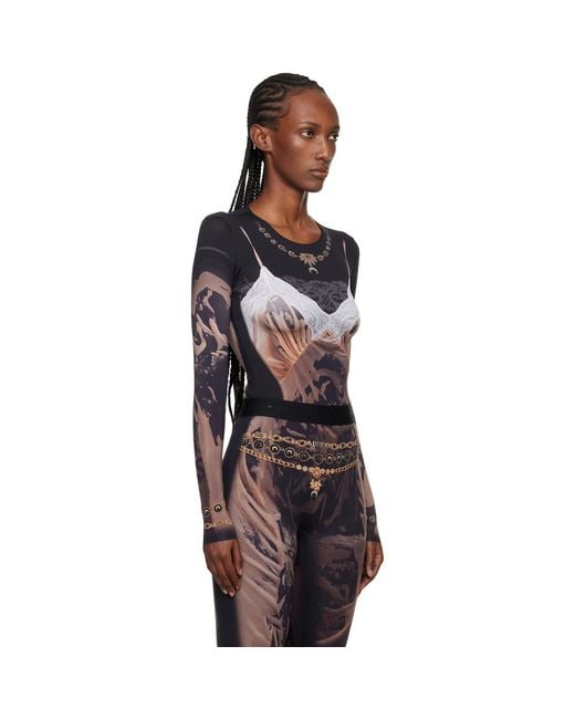 MARINE SERRE Black Ssense Exclusive Wet Nuisette Printed Jersey Ls T-Shirt