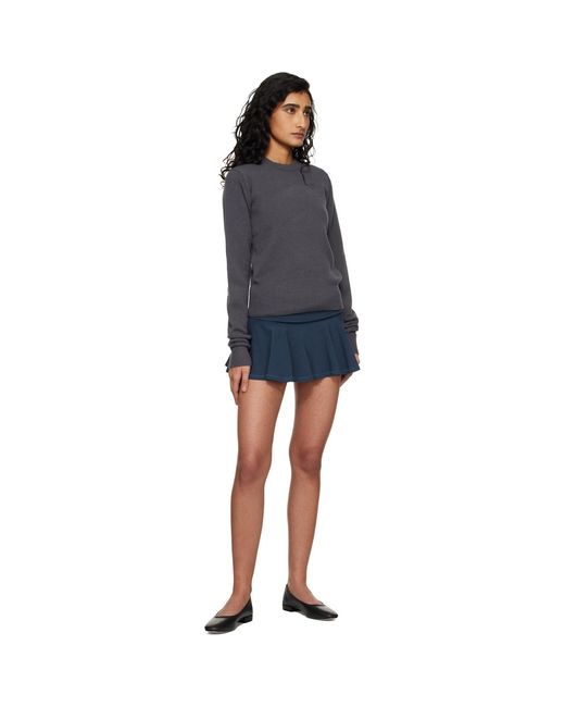 Skims Blue Cotton Jersey Foldover Mini Skort