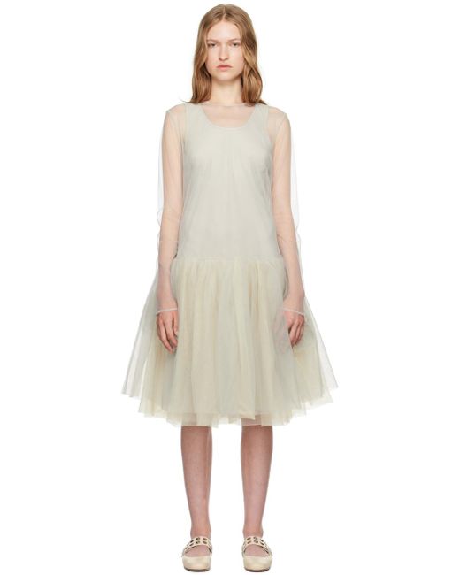 Molly Goddard Natural Off- Raquel Midi Dress