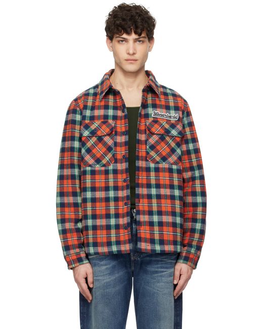 BBCICECREAM Red Padded Check Overshirt for men