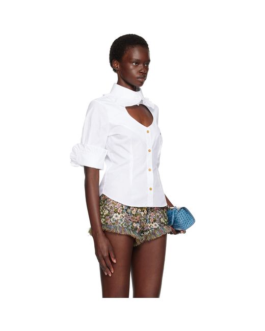 Vivienne Westwood White Short Sleeve Toulouse Frill Shirt