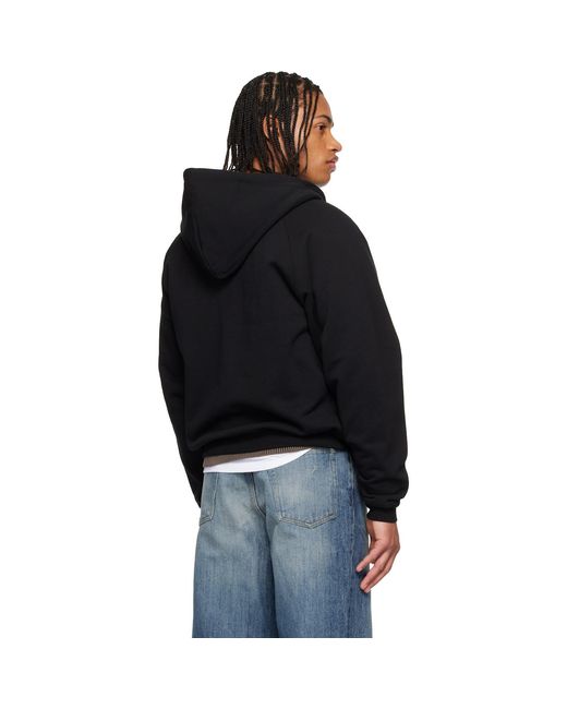 Dime Black Cursive Small Logo Zip Hoodie for men