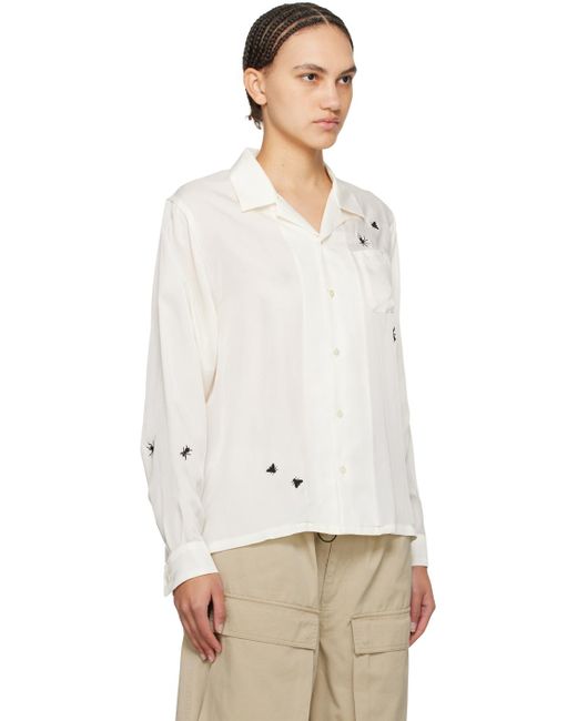 Chemise blanc cassé à images Undercover en coloris White