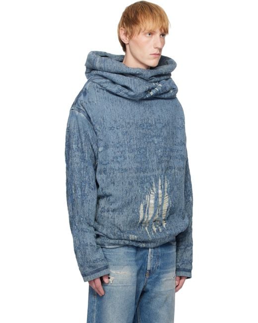 DIESEL Blue D-Umbrix-Fsg Denim Turtleneck for men