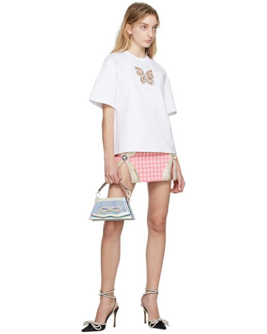 Area White Ssense Exclusive Crystal Butterfly T-shirt
