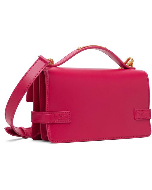 Balmain Red Smooth Leather B-Buzz 24 Bag