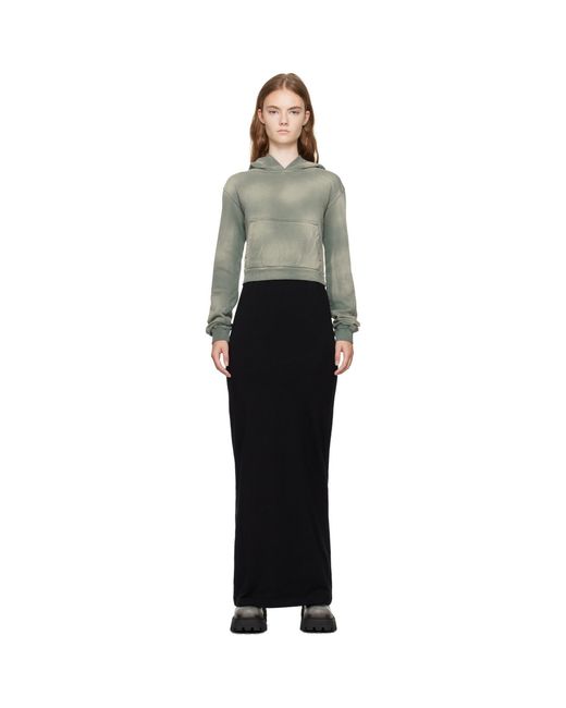 we11done Black Layered Hoodie Dress