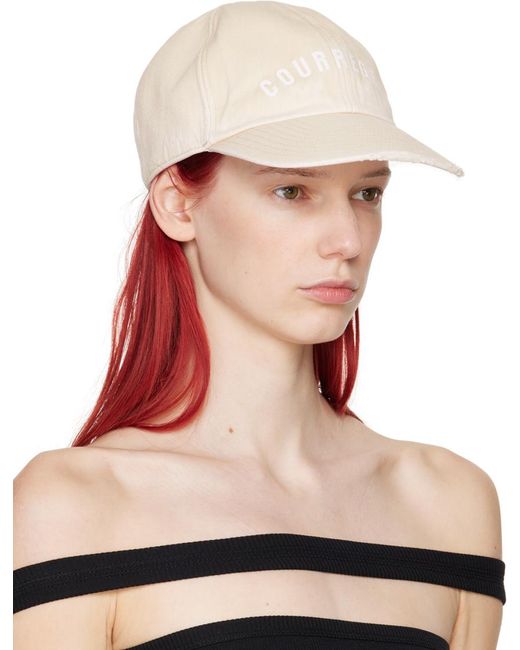 Courreges Brown Ac Embroidered Washed Cap