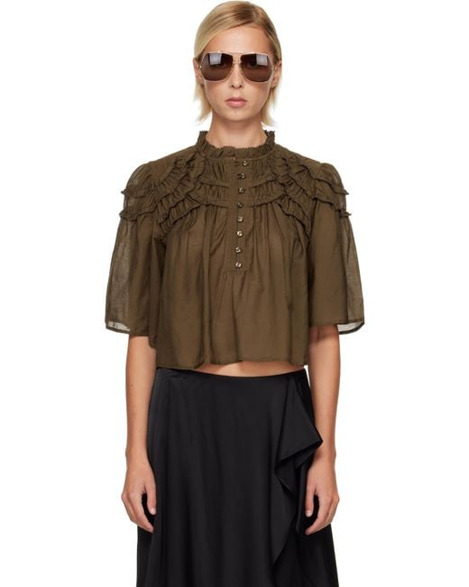 Isabel Marant Brown Khaki Carmen Blouse