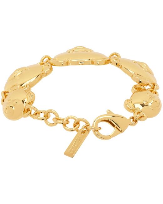 Moschino Metallic Gold Teddy Bear Bracelet