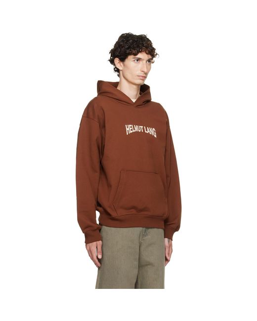 Helmut Lang Brown Ticket Logo Hoodie for men