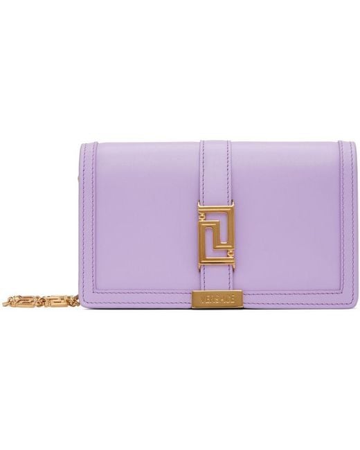 Versace Purple Mini Greca Goddess Bag | Lyst