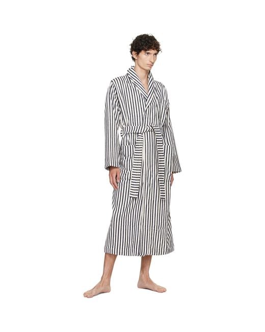 Tekla Gray Terry Classic Bathrobe for men