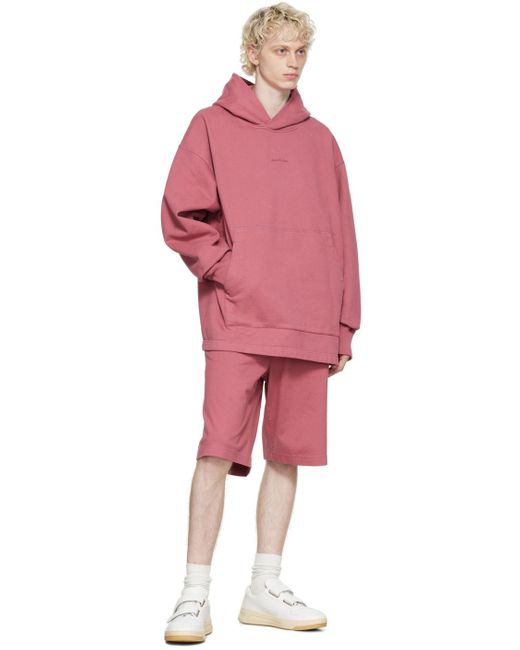 Acne Pink Organic Cotton Hoodie for men