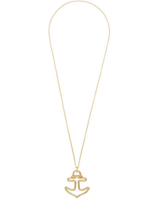 A.P.C. Black . Gold Long Ancre Necklace for men