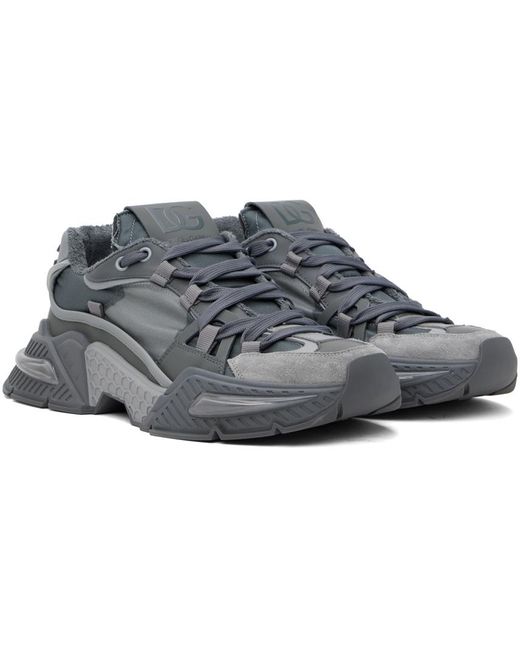 Dolce & Gabbana Black Dolce&gabbana Gray Mixed-material Airmaster Sneakers for men
