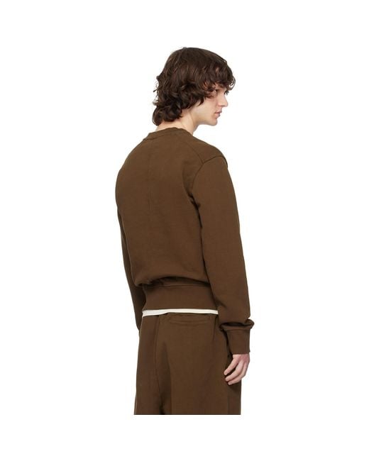 Entire studios Brown Pod Crew Sweatshirt for men