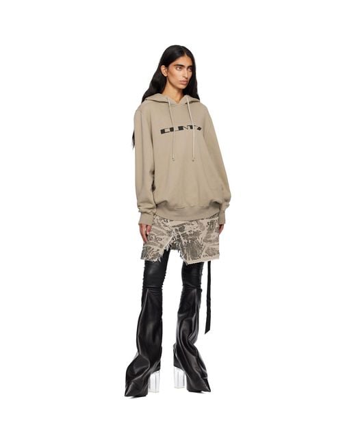 Rick Owens Natural Taupe Concordians Oversized Hoodie