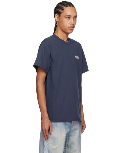 Noah Gothic 'N' T-Shirt in Blue for Men | Lyst