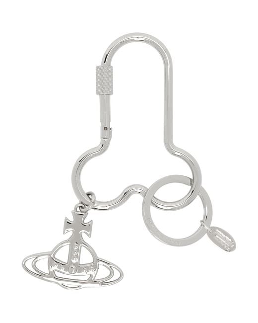 Vivienne Westwood White Penis Carabiner Keychain for men