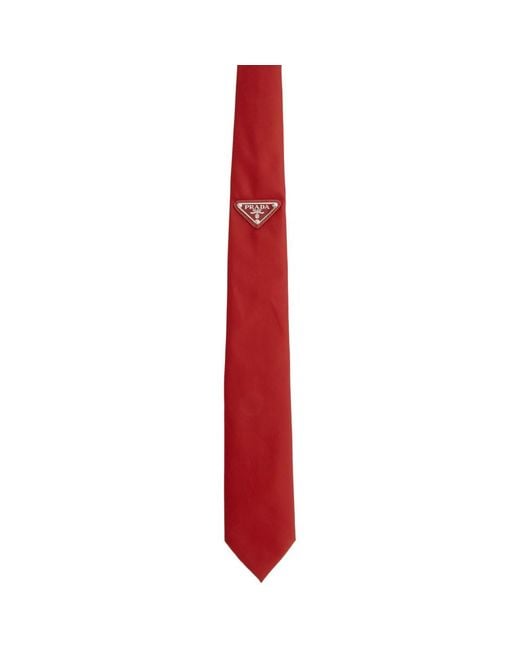 Prada Red Gabardine Tie for men