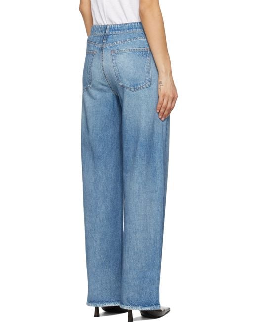 Rag & Bone Blue Miramar Terry Wide-Leg Sweatpants