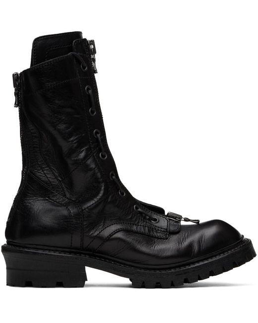 Julius Black Two-Way Zip Boots for men