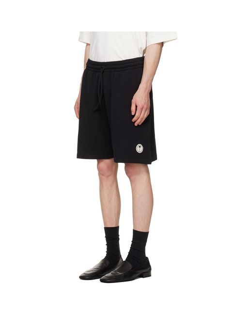 Palm Angels Black Tree Logo Sweat Shorts for men