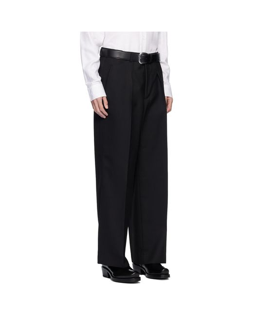 Second/Layer Black Saico Trousers for men