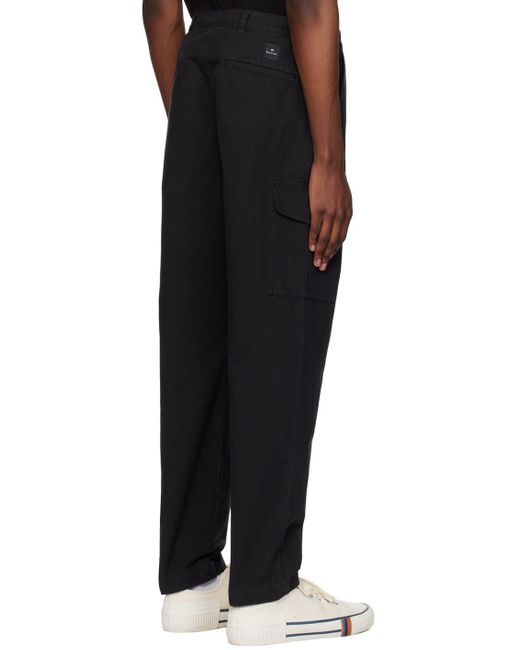 PS by Paul Smith Black Cotton Cargo Pants for men