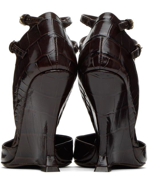 Chaussures à talon compensé vidya noires Ferragamo en coloris Black