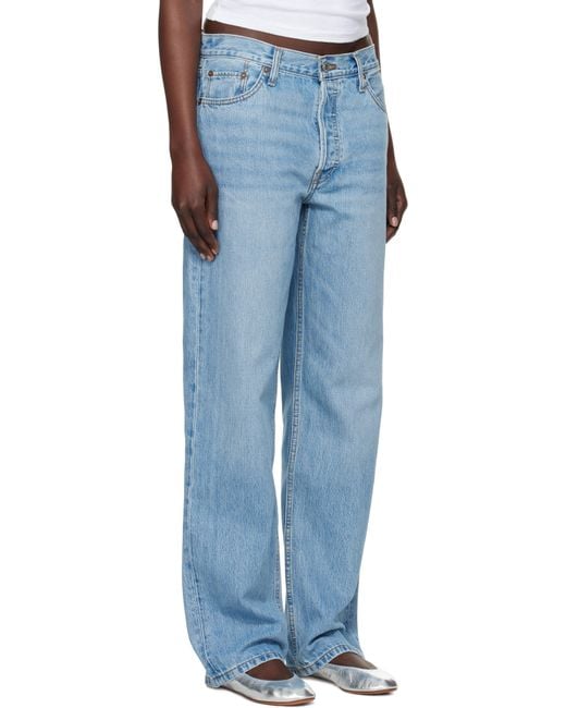 Re/done Blue Loose Long Jeans