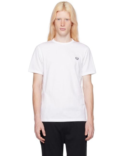 Fred Perry White Ringer T-shirt for men