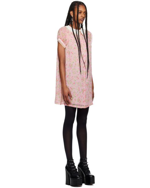 Anna Sui Black Arcadia Blossom Babydoll Minidress