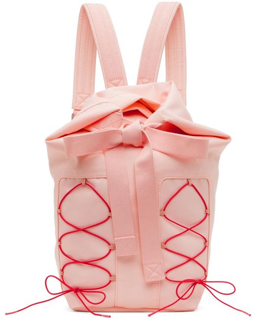 Simone Rocha Pink Lace-up Backpack