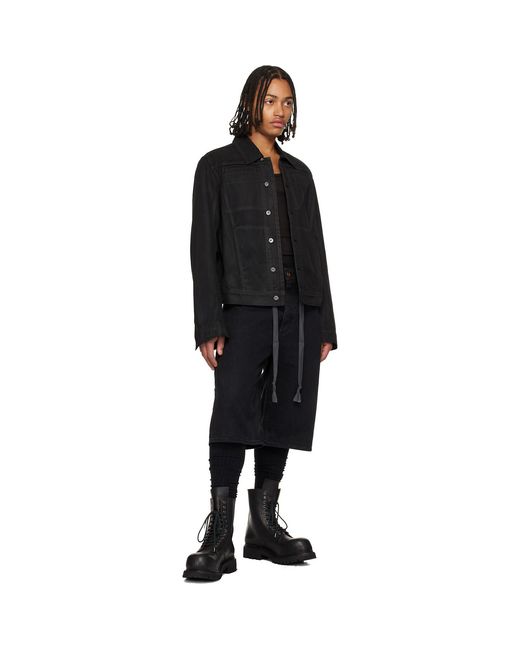 A Diciannoveventitre Black Oversized Jean Shorts for men