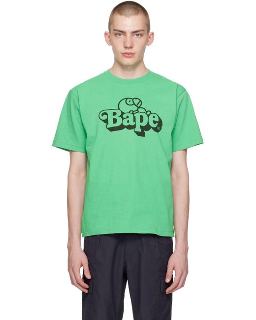 A Bathing Ape Green 'milo On ' T-shirt for men