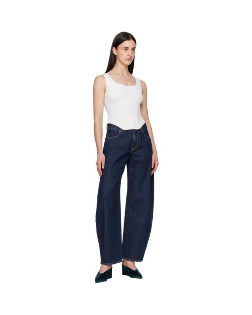 Alaïa Blue Corset Wool Tank Top