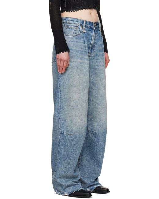 R13 ブルー Wayne Articulated Knee ジーンズ Black