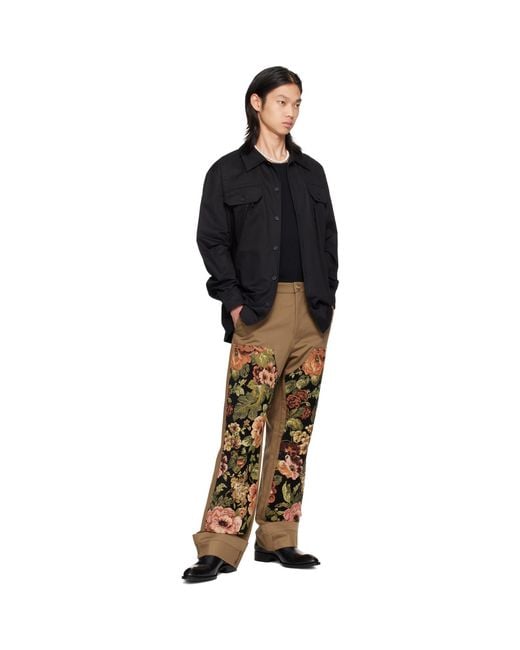 Simone Rocha Brown Khaki Patchwork Workwear Trousers for men