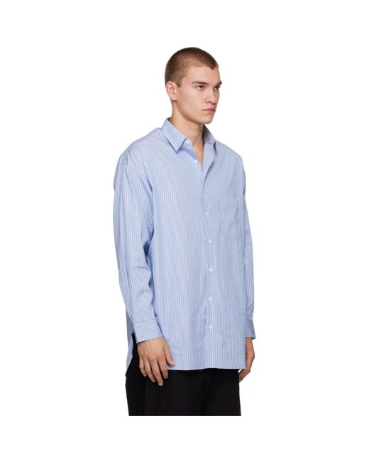 Comme des Garçons Blue Cotton Stripe Shirt for men