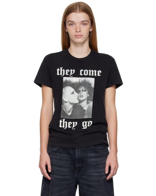 R13 Cotton Black 'they Come They Go Boy' Tshirt Lyst